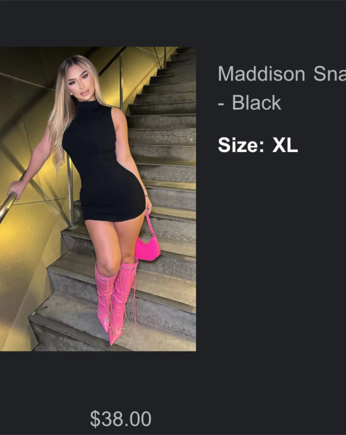 Maddison Sna Black Dress - Size XL thumbnail