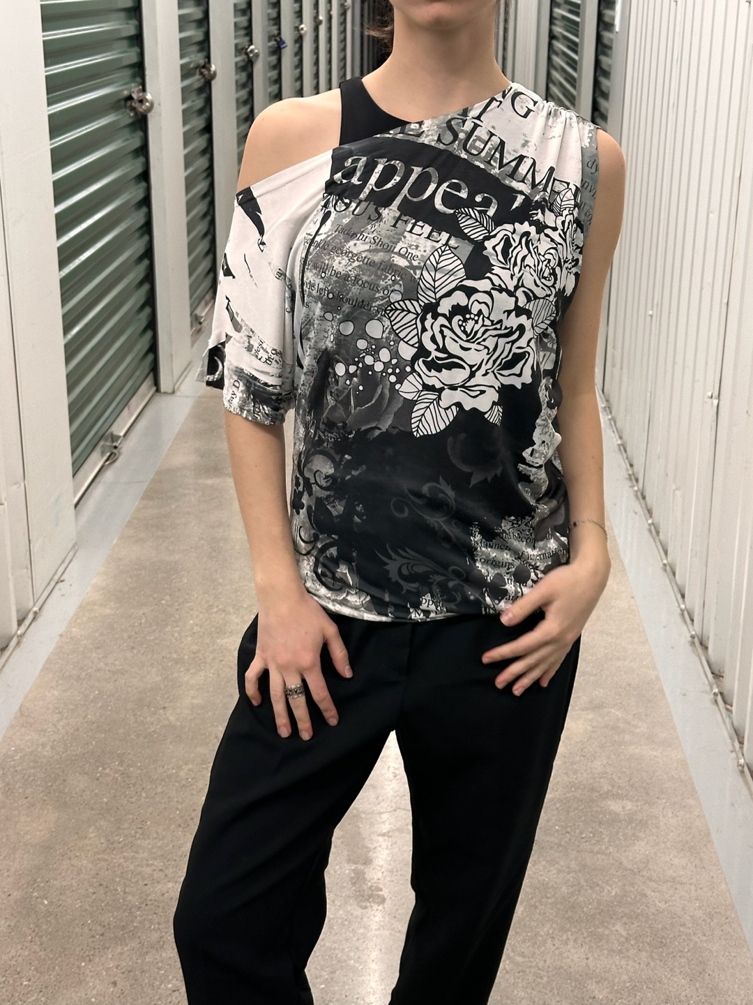 *vintage* One-Shoulder asymmetrical top