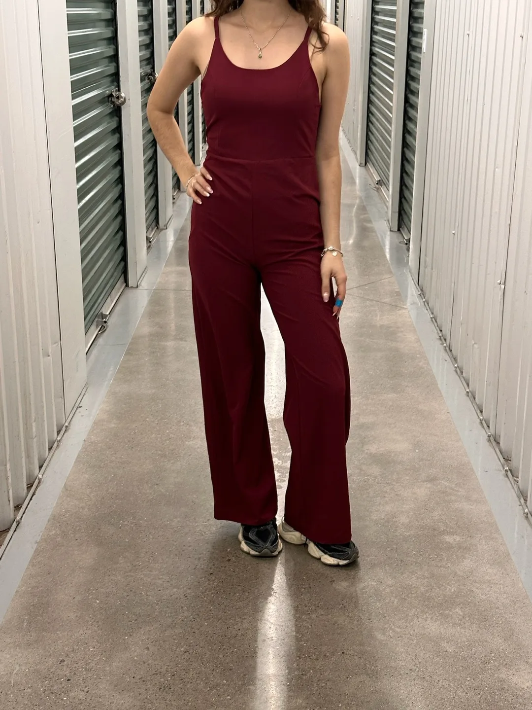 Burgundy Jumpsuit - Size Small thumbnail