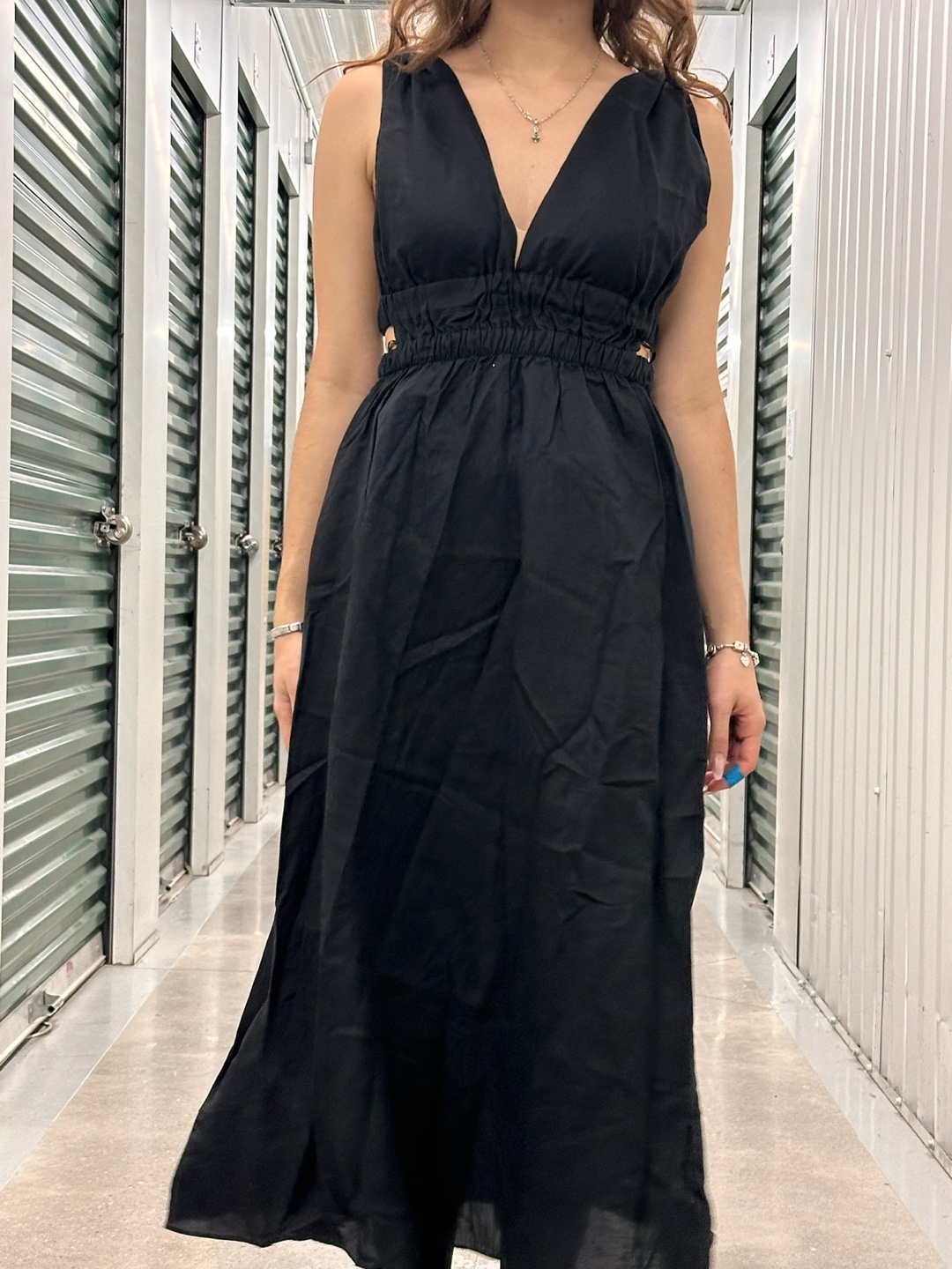 Black Linen Maxi Dress