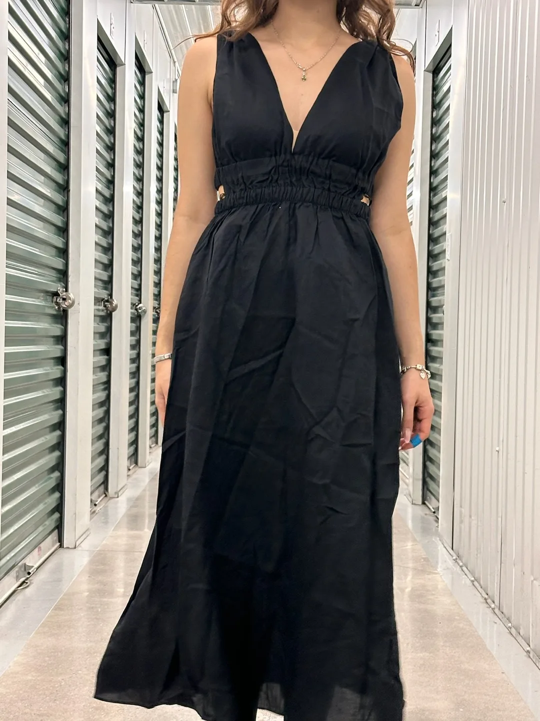 Black Linen Maxi Dress thumbnail