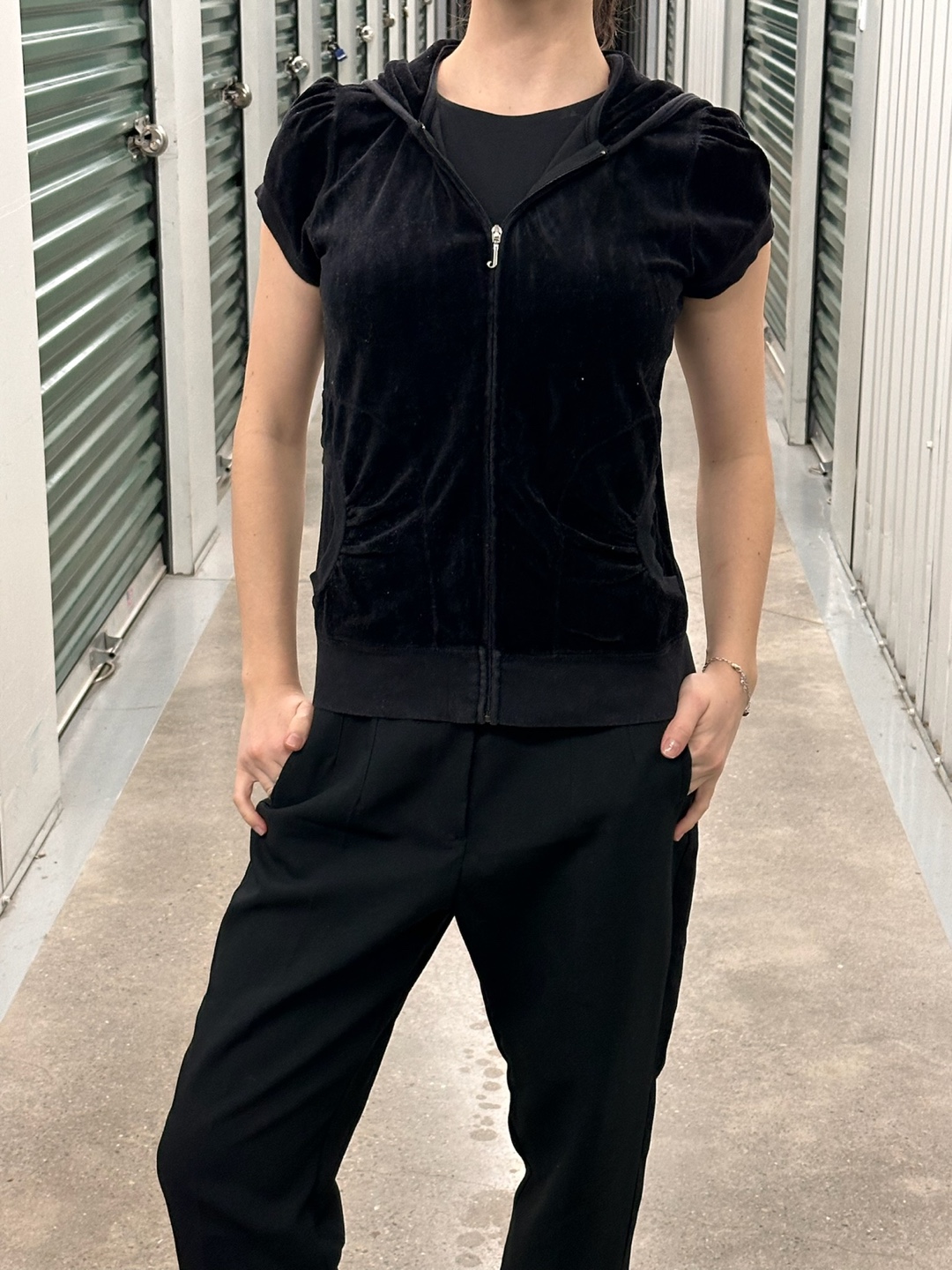 *vintage* Juicy Couture Black Velour Hoodie - Size S
