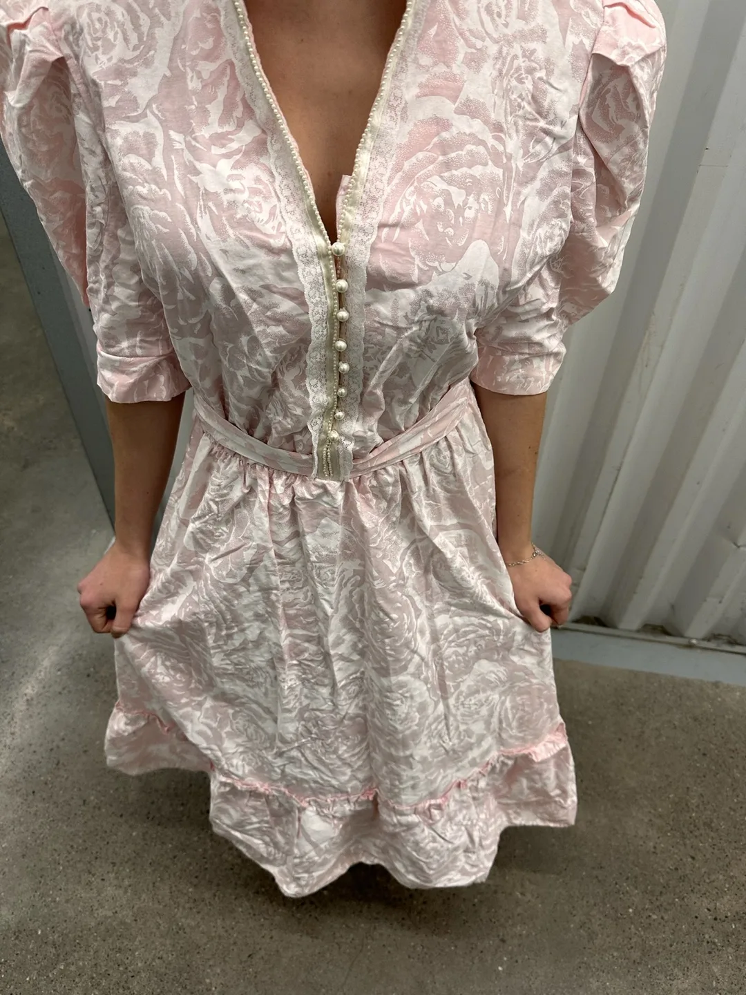 *vintage* Pink Floral Print Dress thumbnail