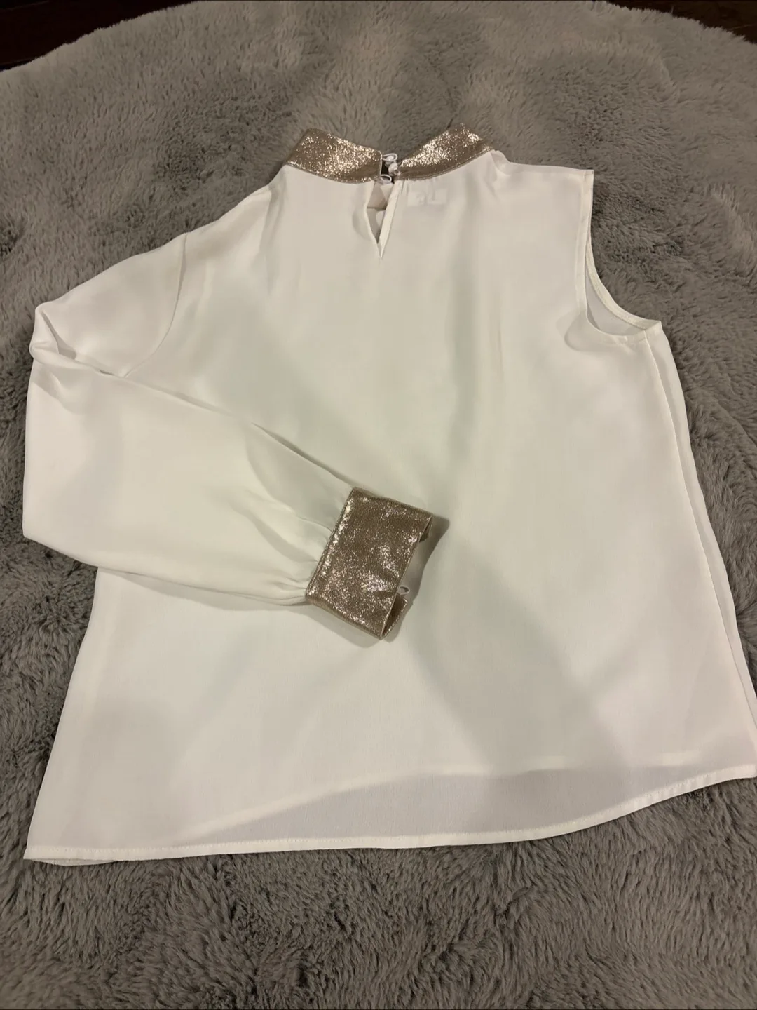 White Blouse with Gold Detail thumbnail