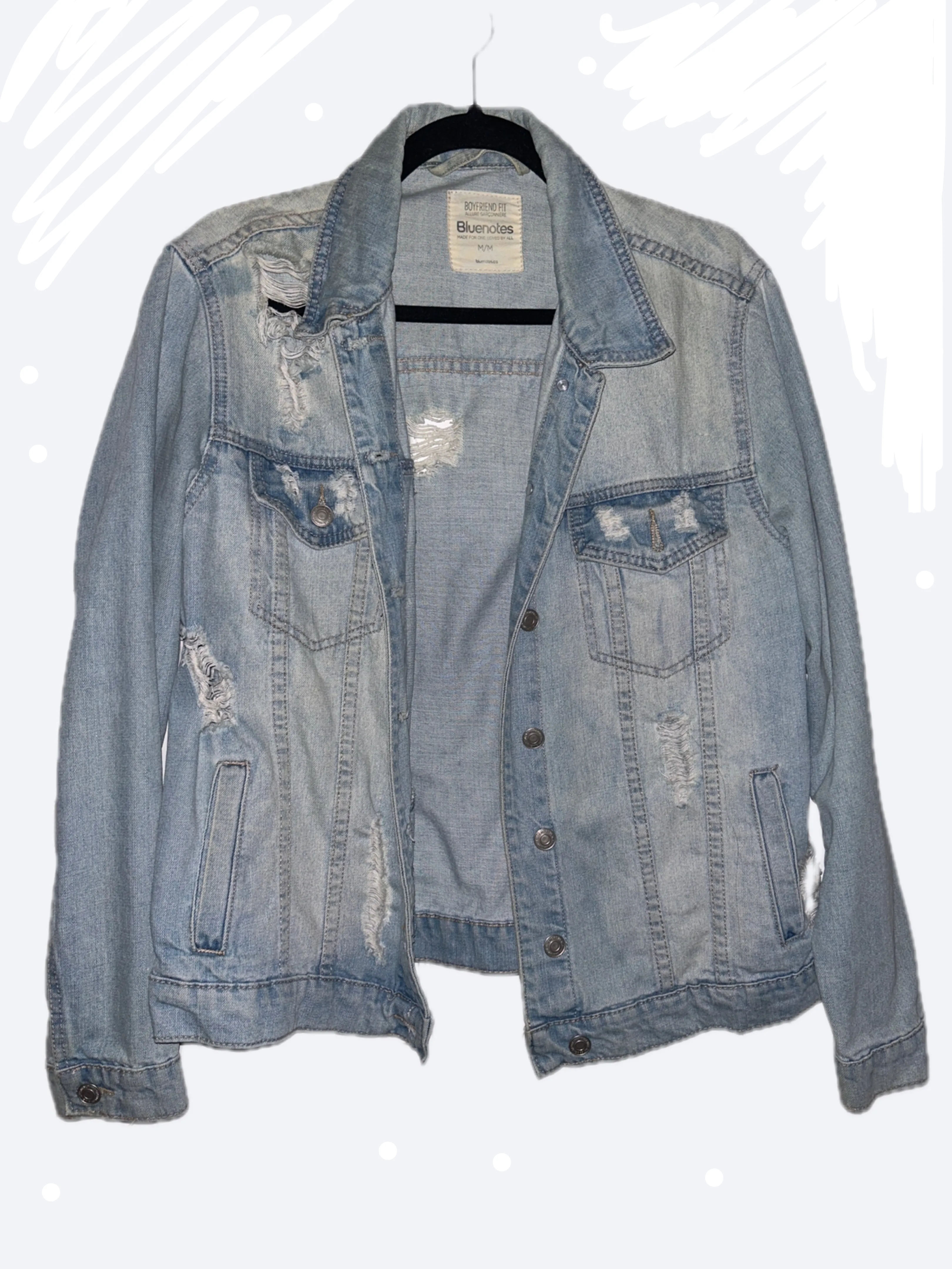 Bluenotes Distressed Denim Jacket - Size M/M thumbnail