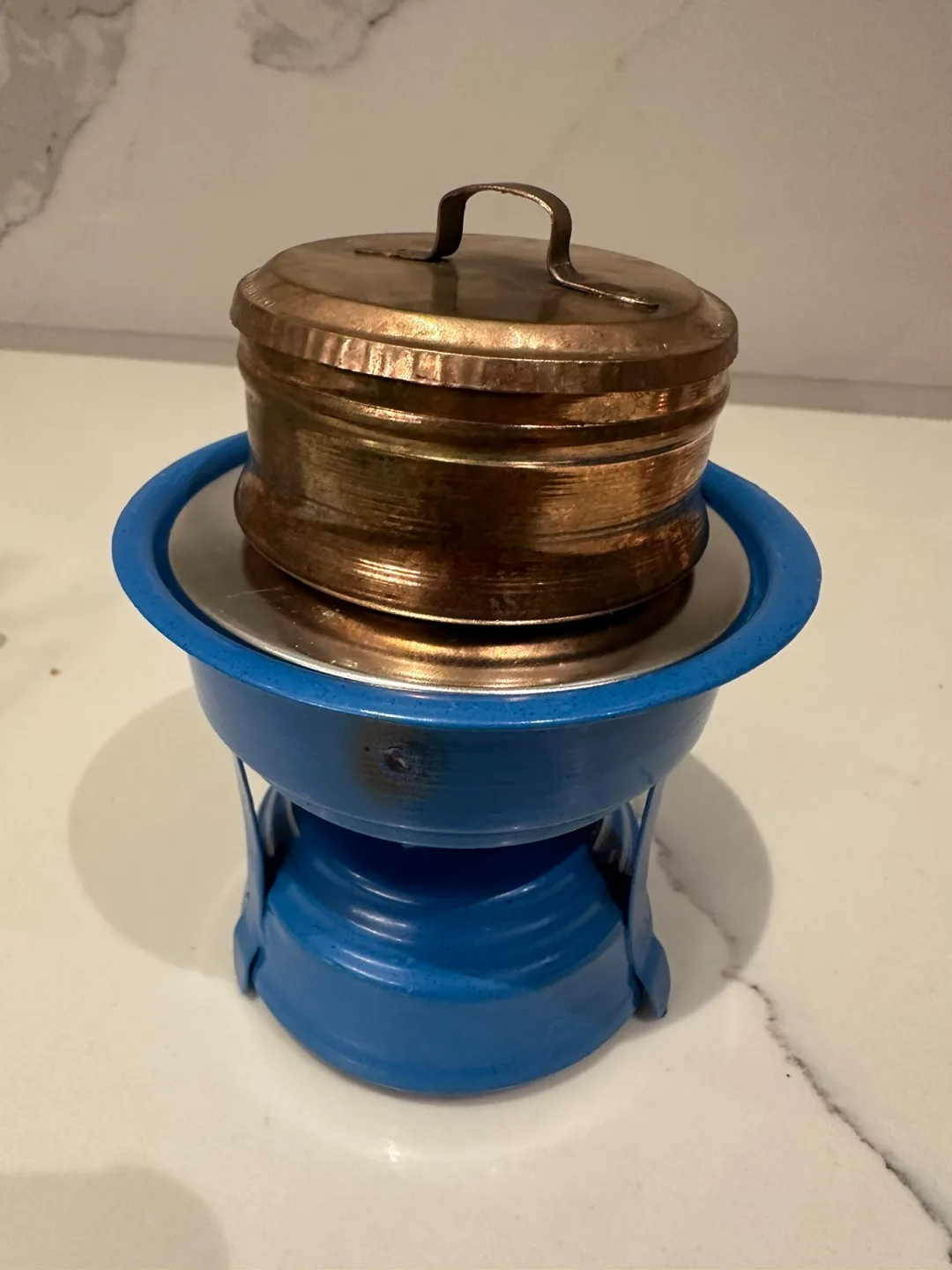 Vintage Copper & Blue Fondue Set image indicator(2)