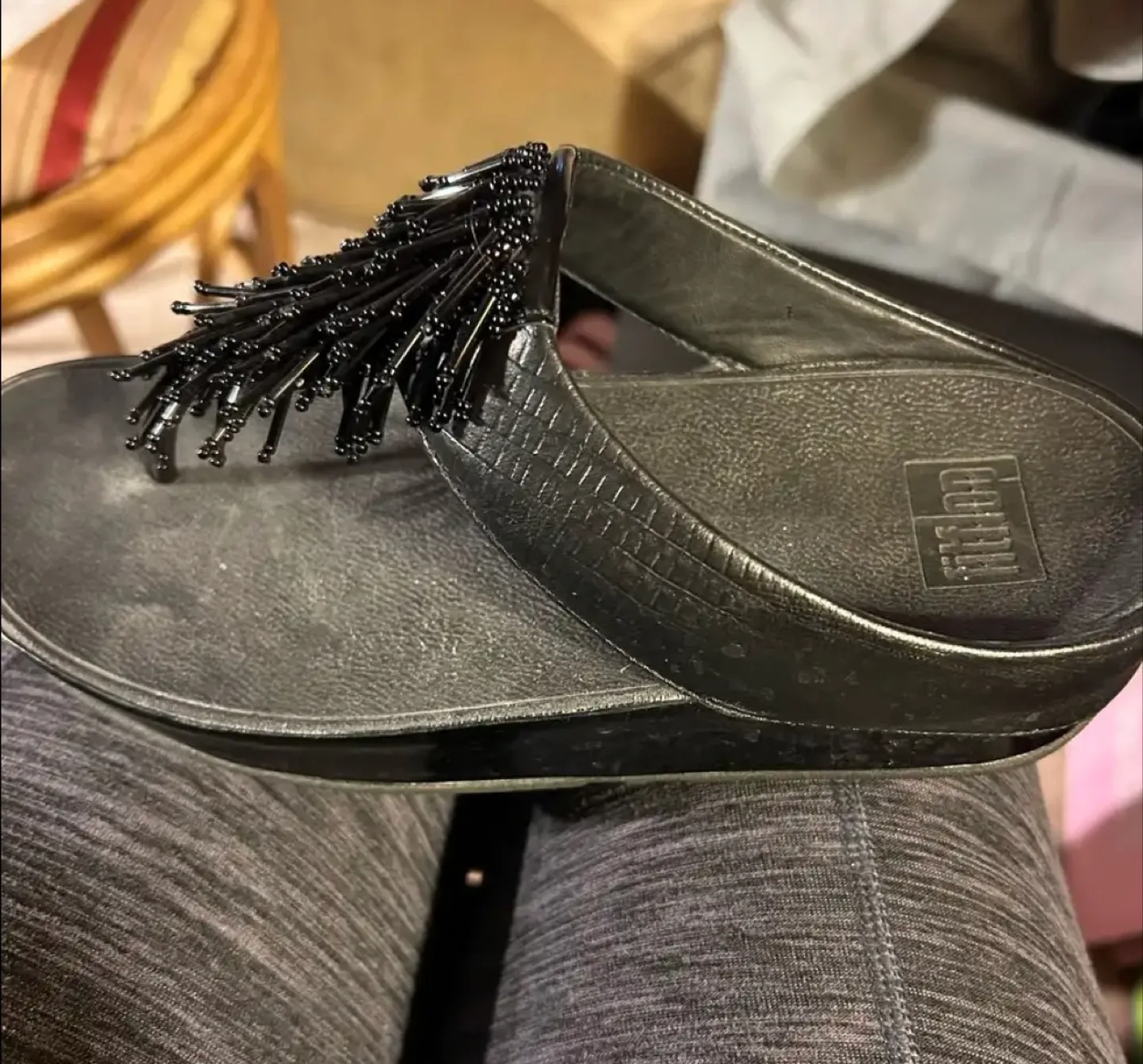 Fitflop Black Beaded Flip Flops image indicator(3)