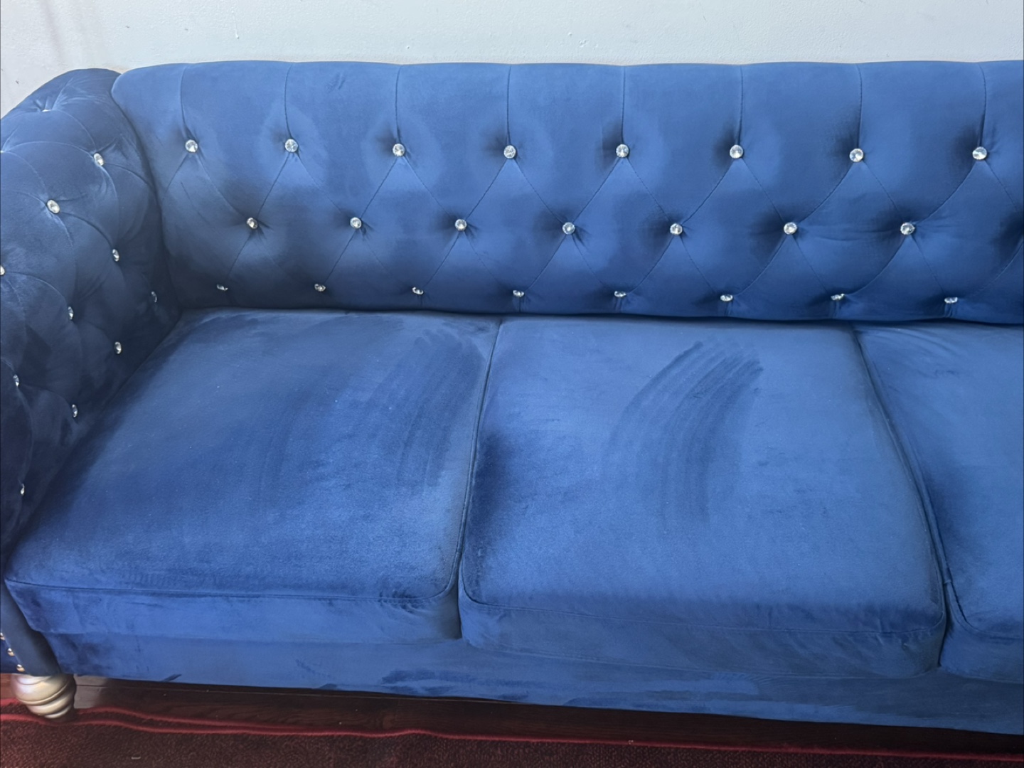 Blue Velvet Chesterfield Style Sofa - photo 4