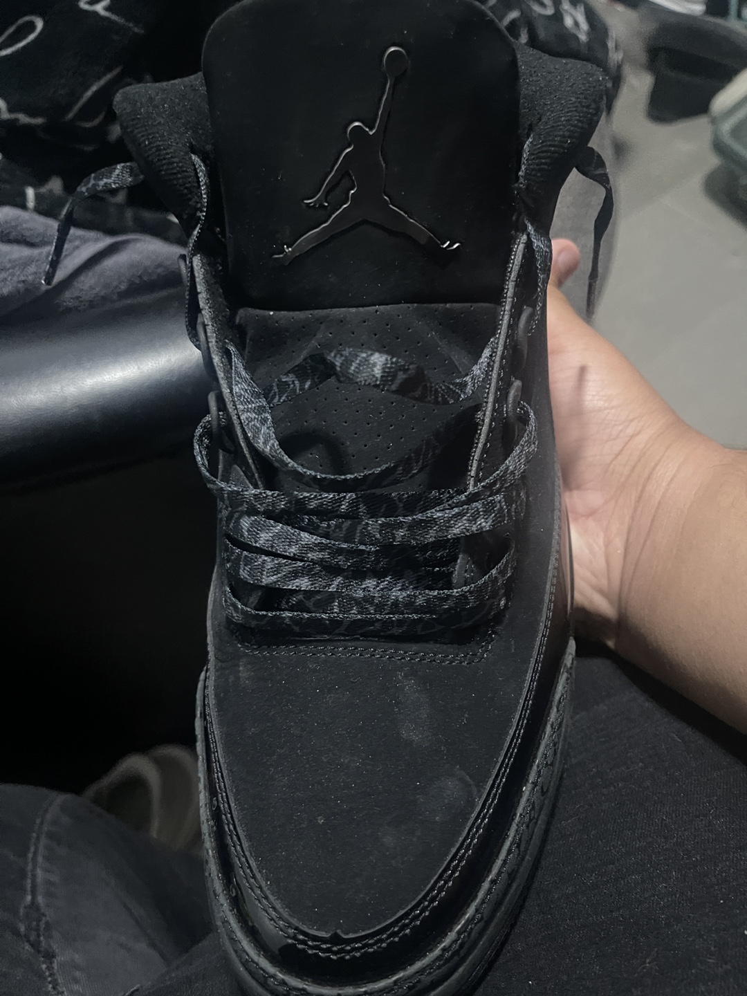 (Size 13 men) Air Jordan 3 Retro Black cats - photo 4