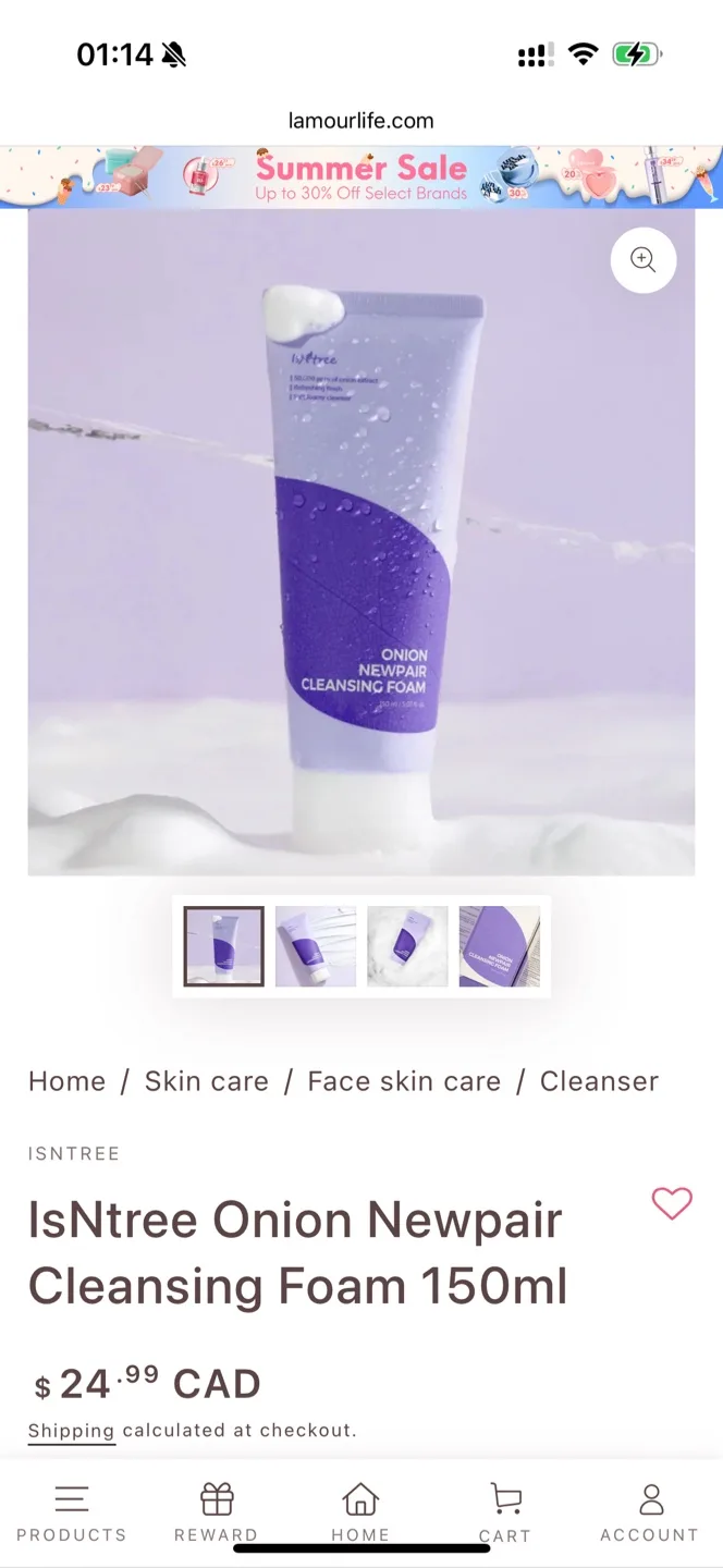 Isntree Onion Newpair Cleansing Foam 150ml thumbnail