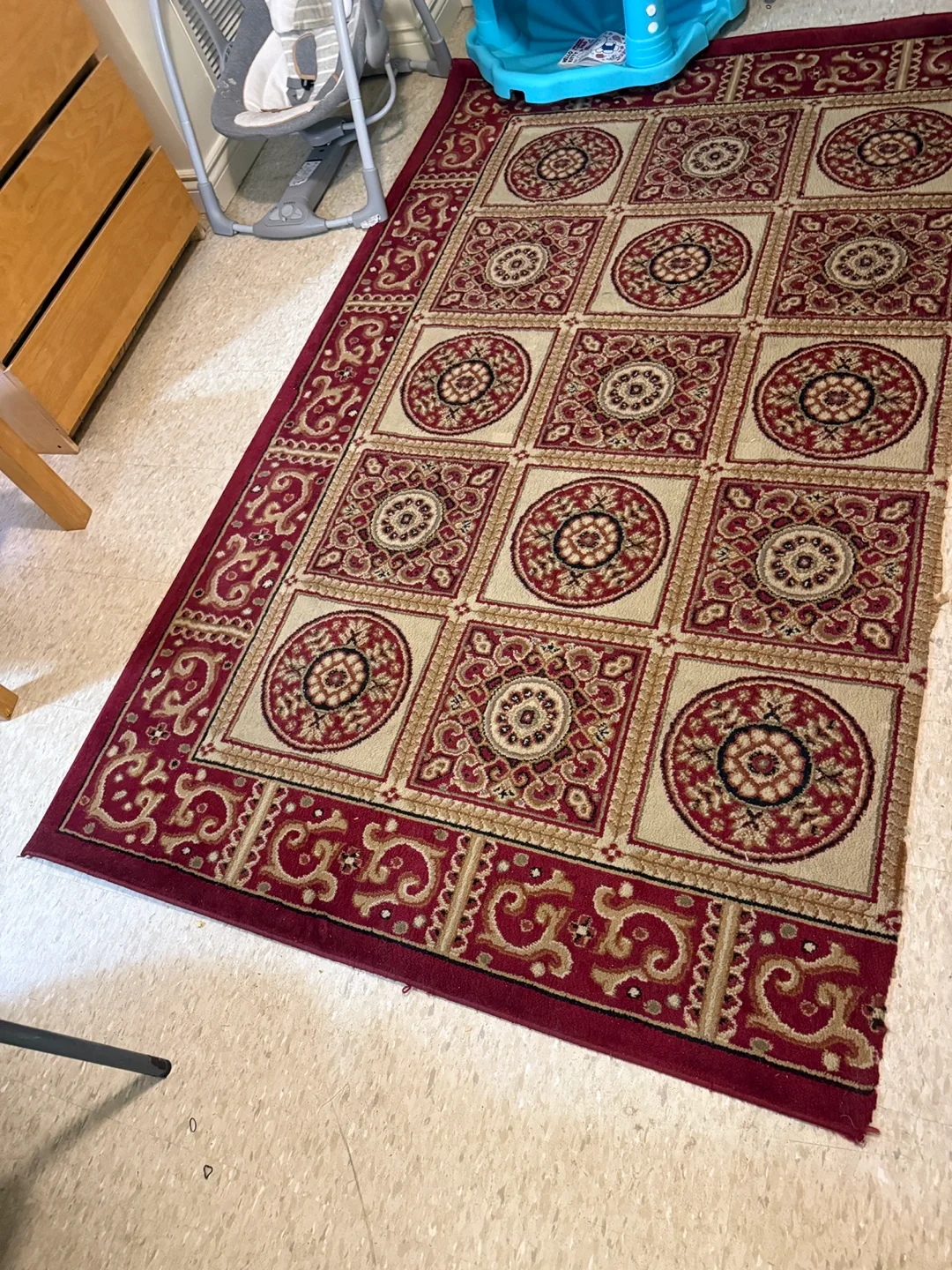 Patterned Area Rug - Red & Beige image indicator(2)