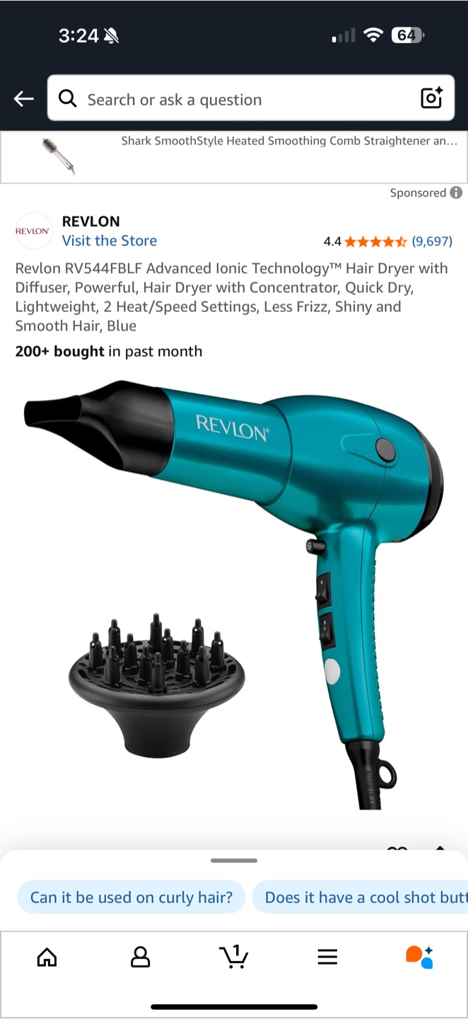 Revlon RV544FBLF Advanced Ionic Hair Dryer - Blue