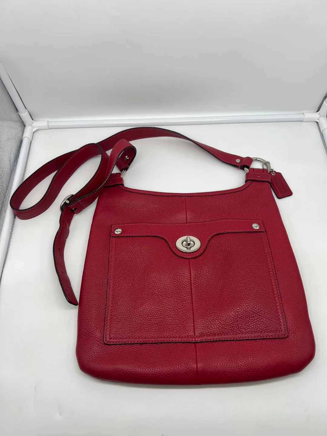 Coach F16533 Penelope Red Leather Crossbody Bag thumbnail