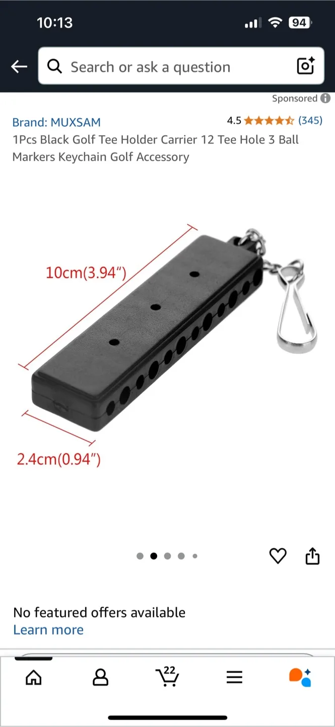 Golf Tee Holder Carrier - Black image indicator(2)