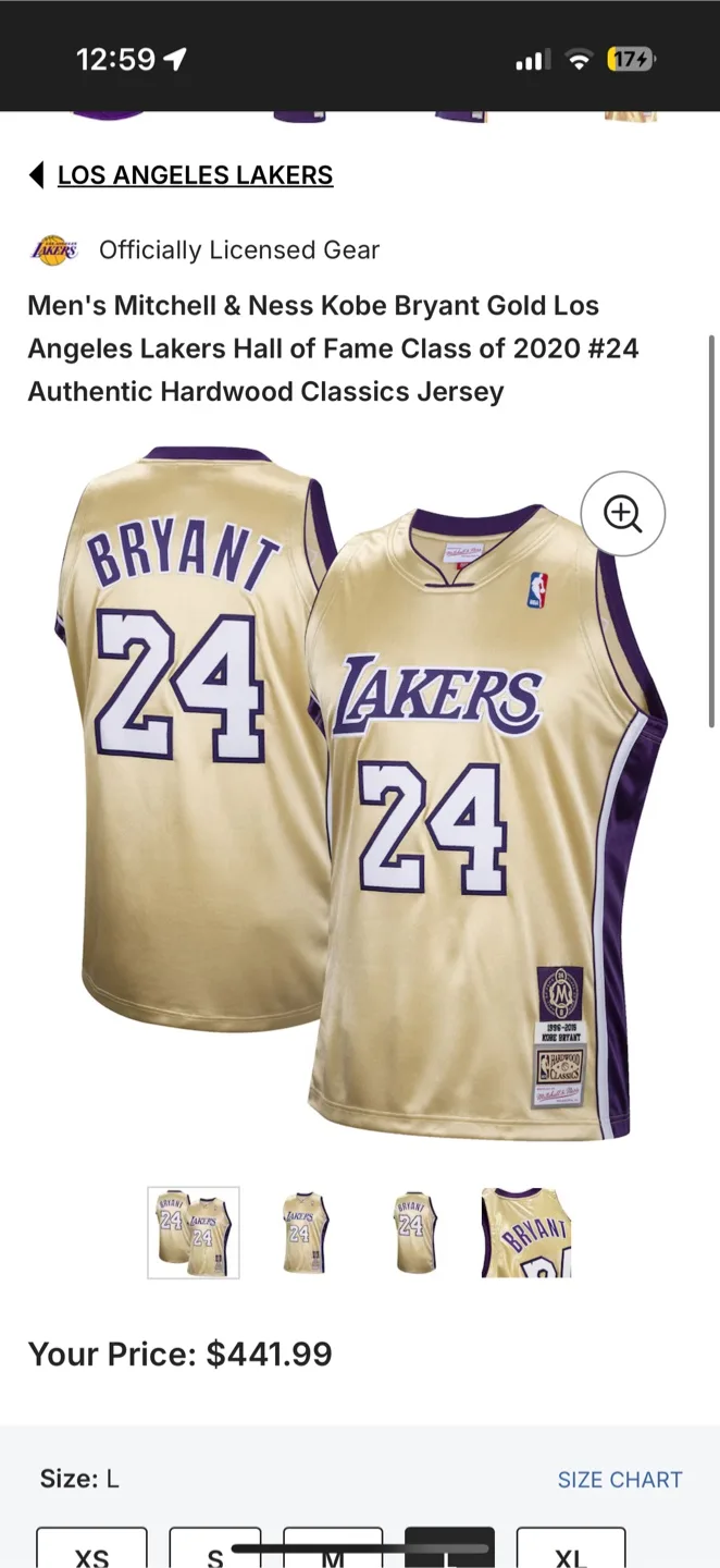 Mitchell & Ness Kobe Bryant Lakers Jersey - Size L image indicator(3)