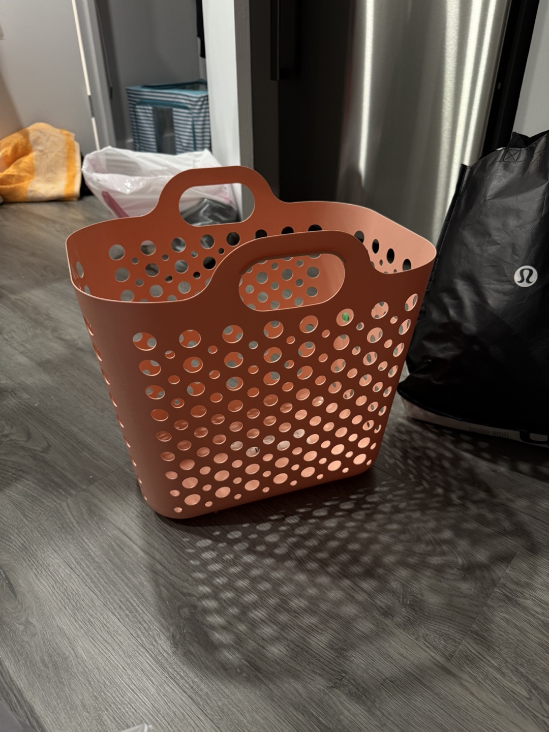 Peach Plastic Storage Basket