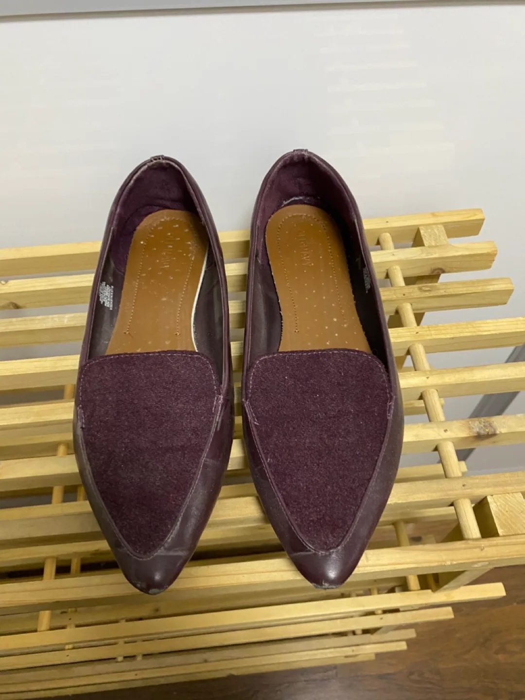 H&M Burgundy Loafers - Size 10 🇨🇦 thumbnail