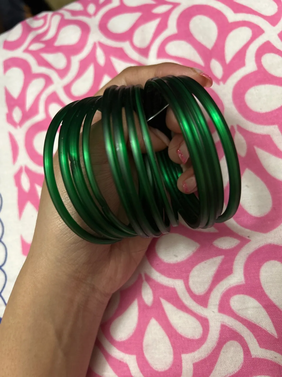 Green Glass bangles set thumbnail