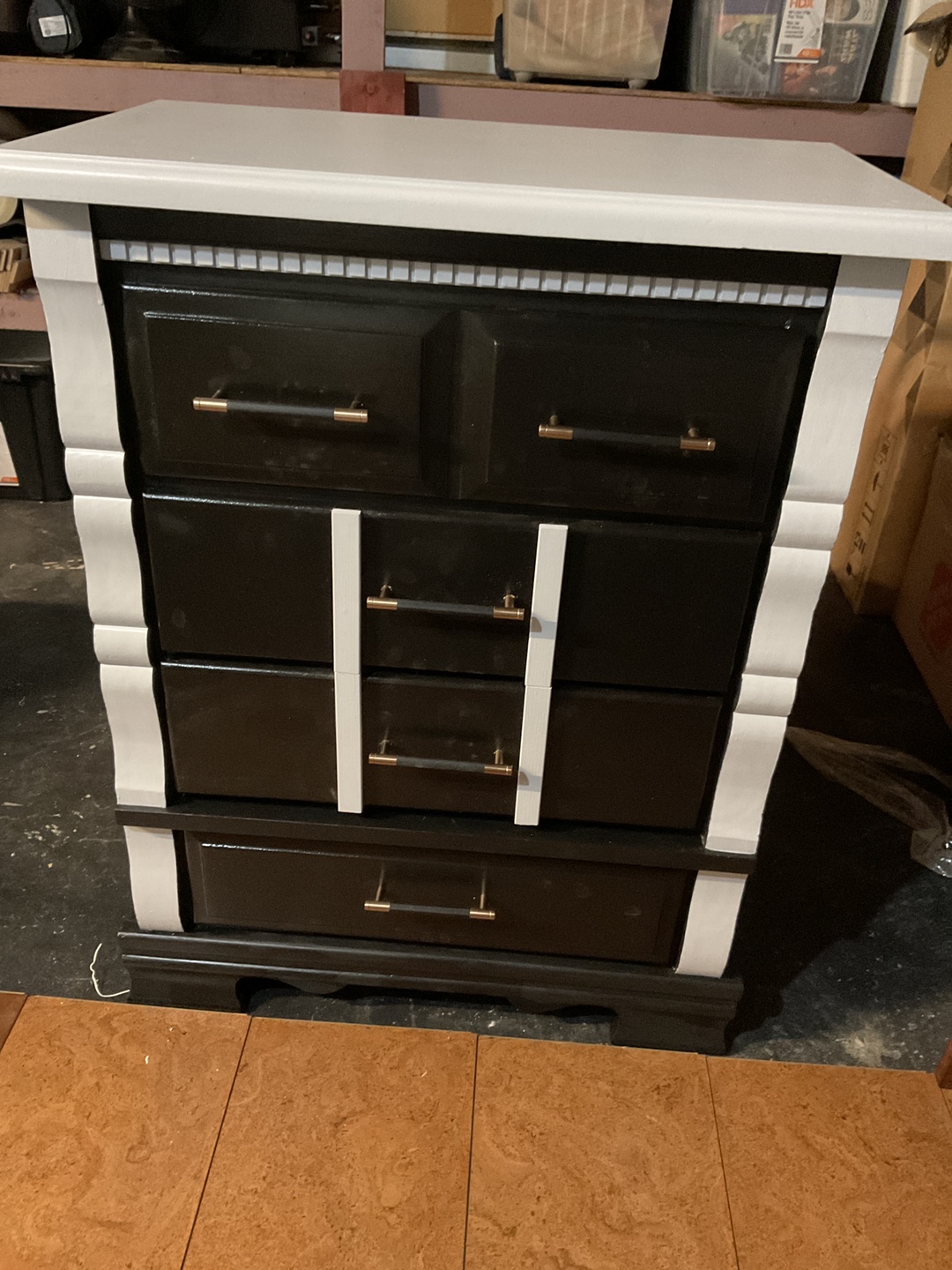 Black & Grey 4-Drawer Dresser