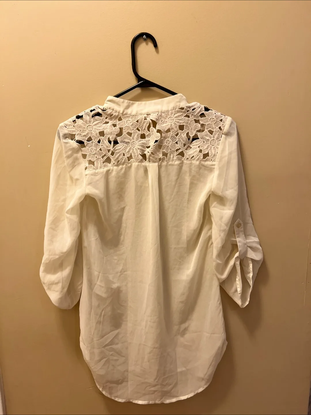 Ardene White Blouse with Lace Detail thumbnail