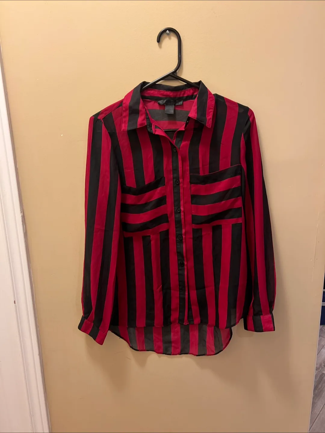 Striped Blouse - Red & Black thumbnail