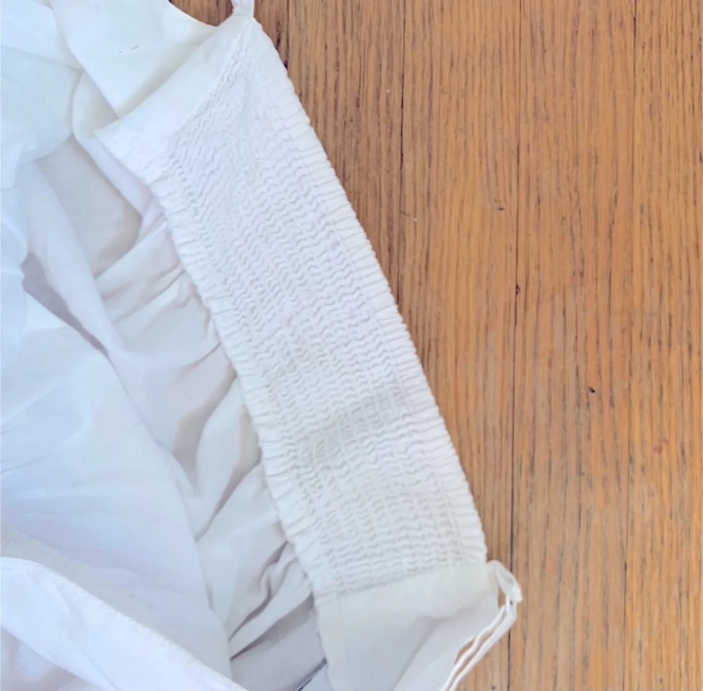 Sweet White Eyelet Tank Top with Bow Tie Straps image indicator(8)