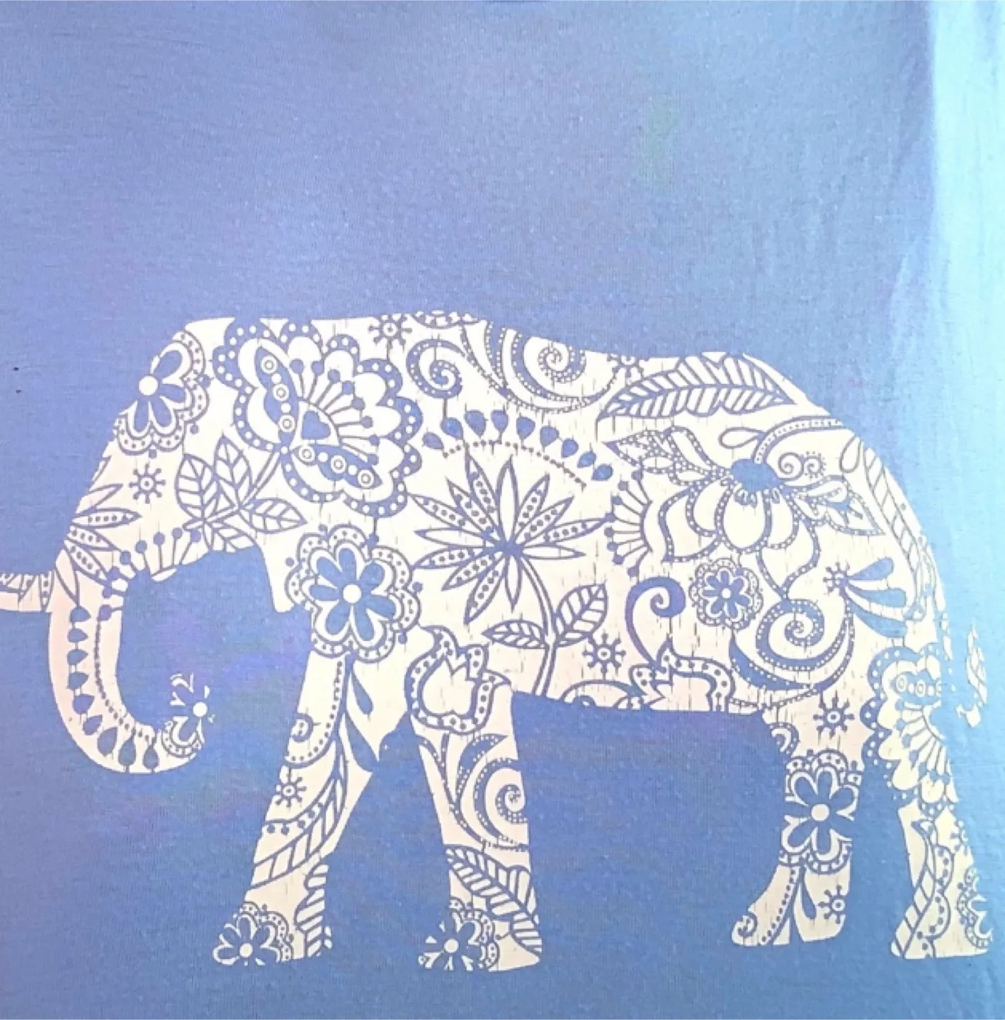 Vintage Baby Blue Oversized Elephant Print T-Shirt image indicator(3)