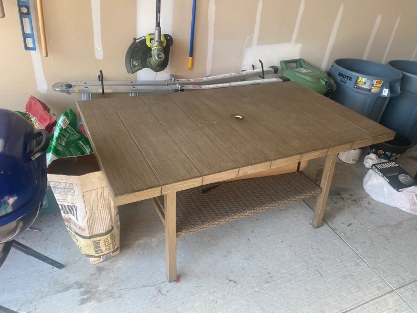 Patio table with umbrella stand thumbnail