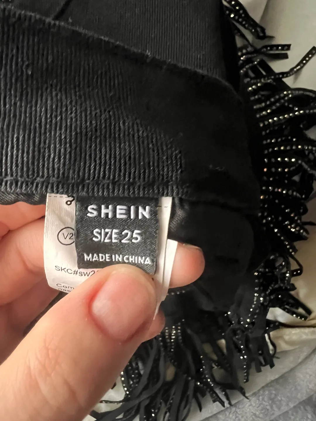 Black Fringe Denim Shorts image indicator(3)