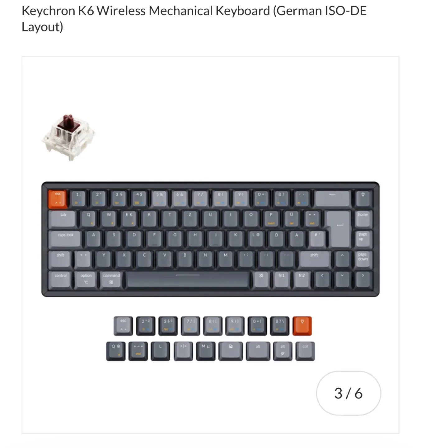 Keychron K6 Wireless Mechanical Keyboard thumbnail