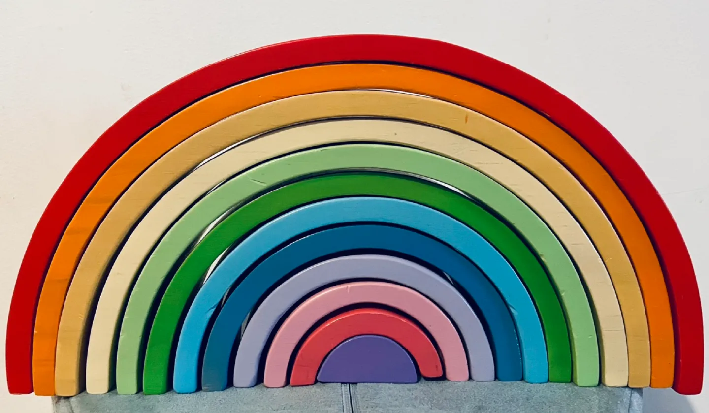 Large Wooden Rainbow Stacking Toy thumbnail
