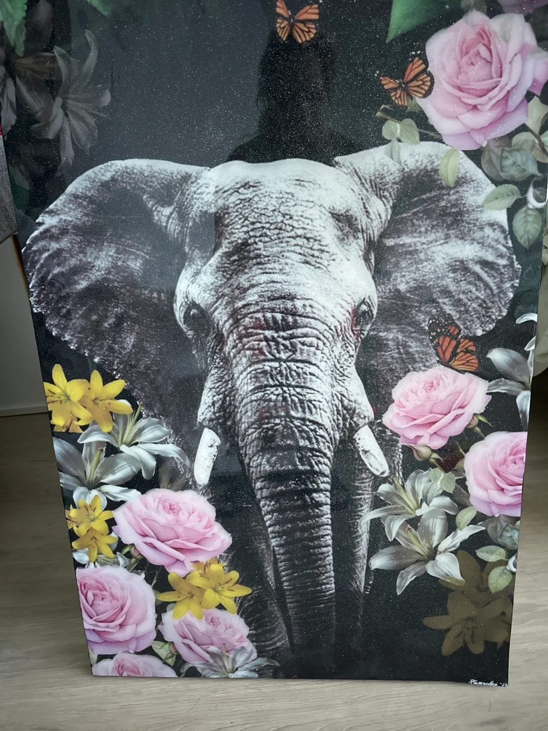 Elephant and Floral Wall Art thumbnail