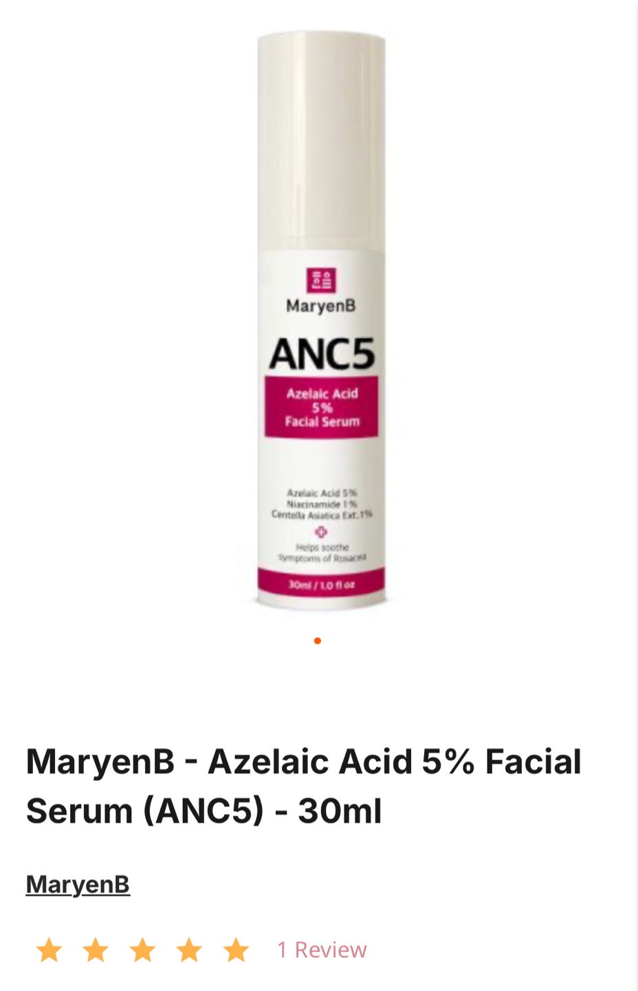 MaryenB ANC5 Azelaic Acid 5% Facial Serum - 30ml BRAND NEW - photo 4