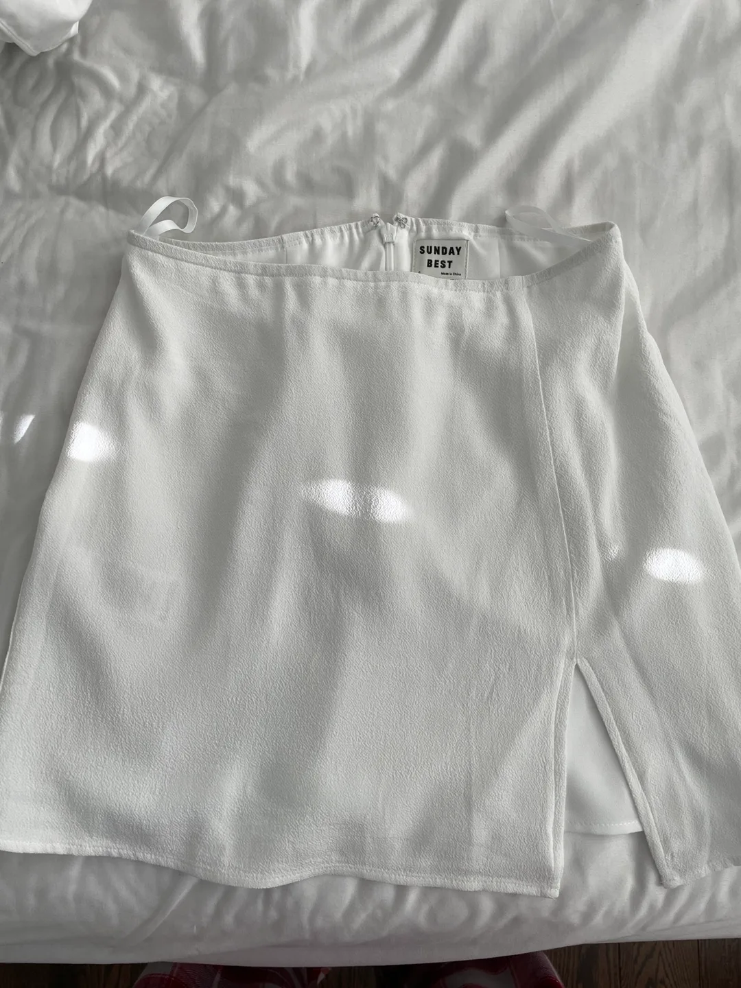 Aritzia Sunday Best White Mini Skirt thumbnail