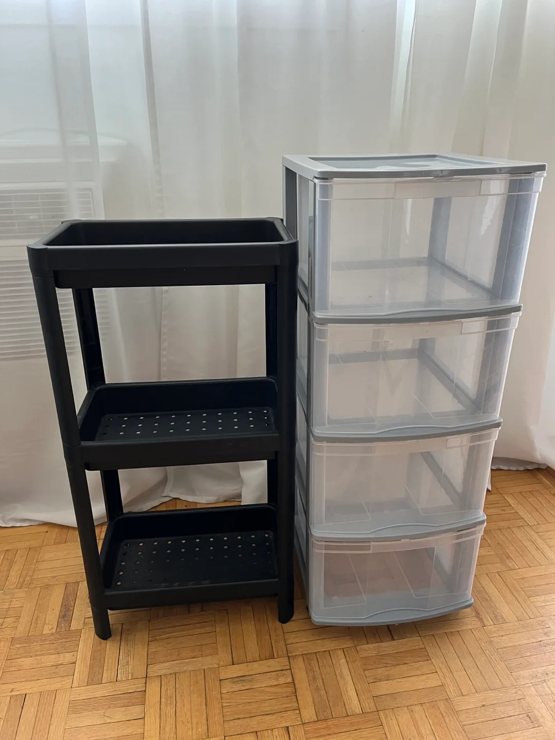 Grey 4-Drawer Rolling Storage Cart + bonus thumbnail