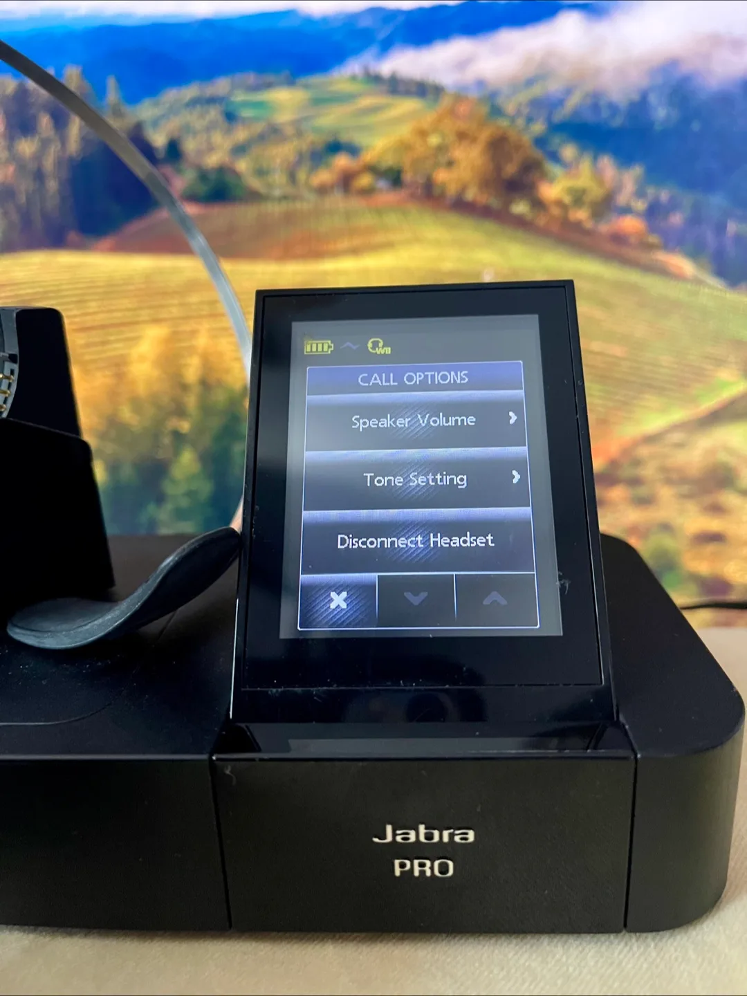 Jabra Pro 9465 wireless headset and base Touch screen control image indicator(6)