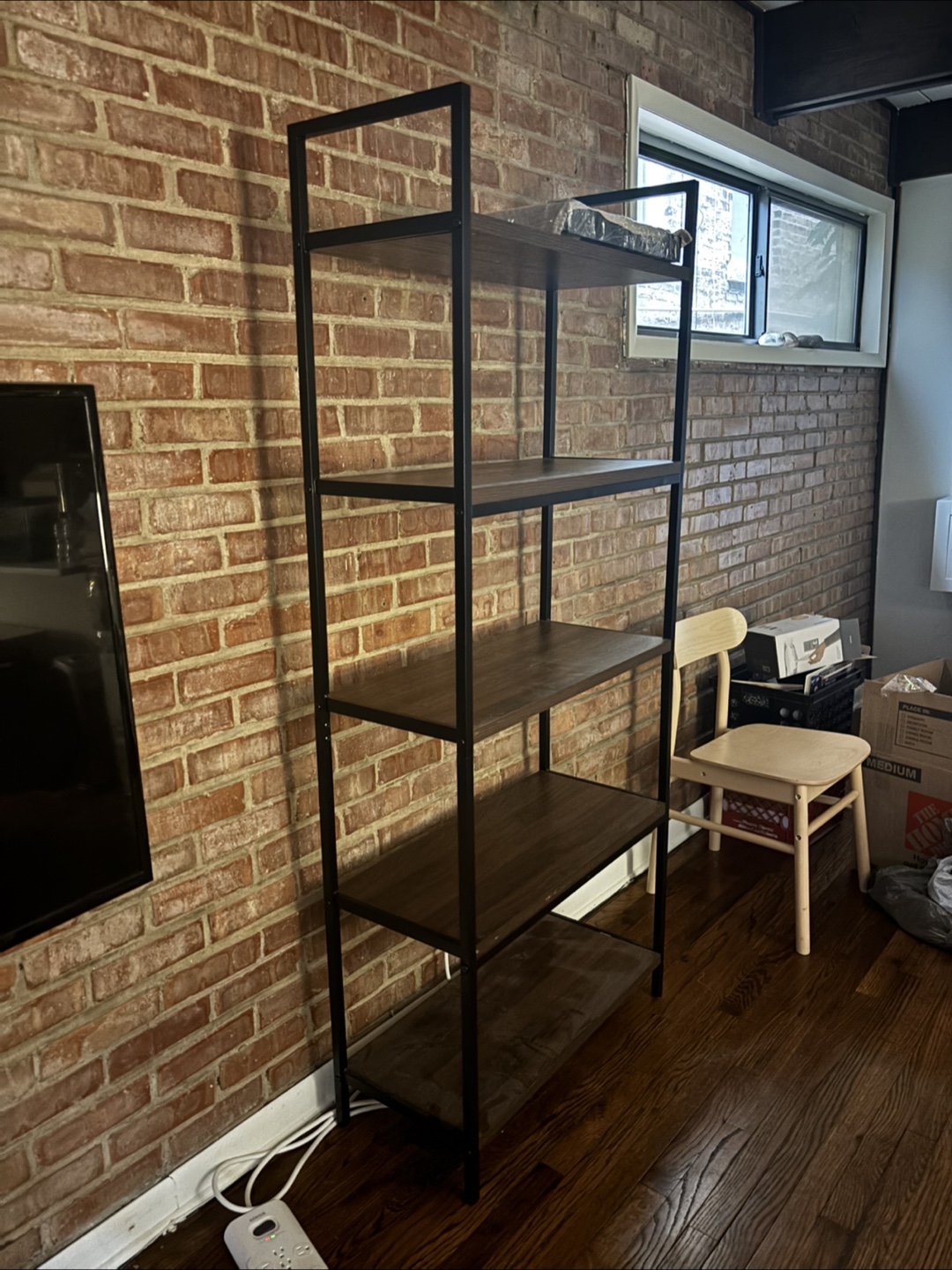 5-Tier Bookshelf, Wood and Metal Frame - photo 2