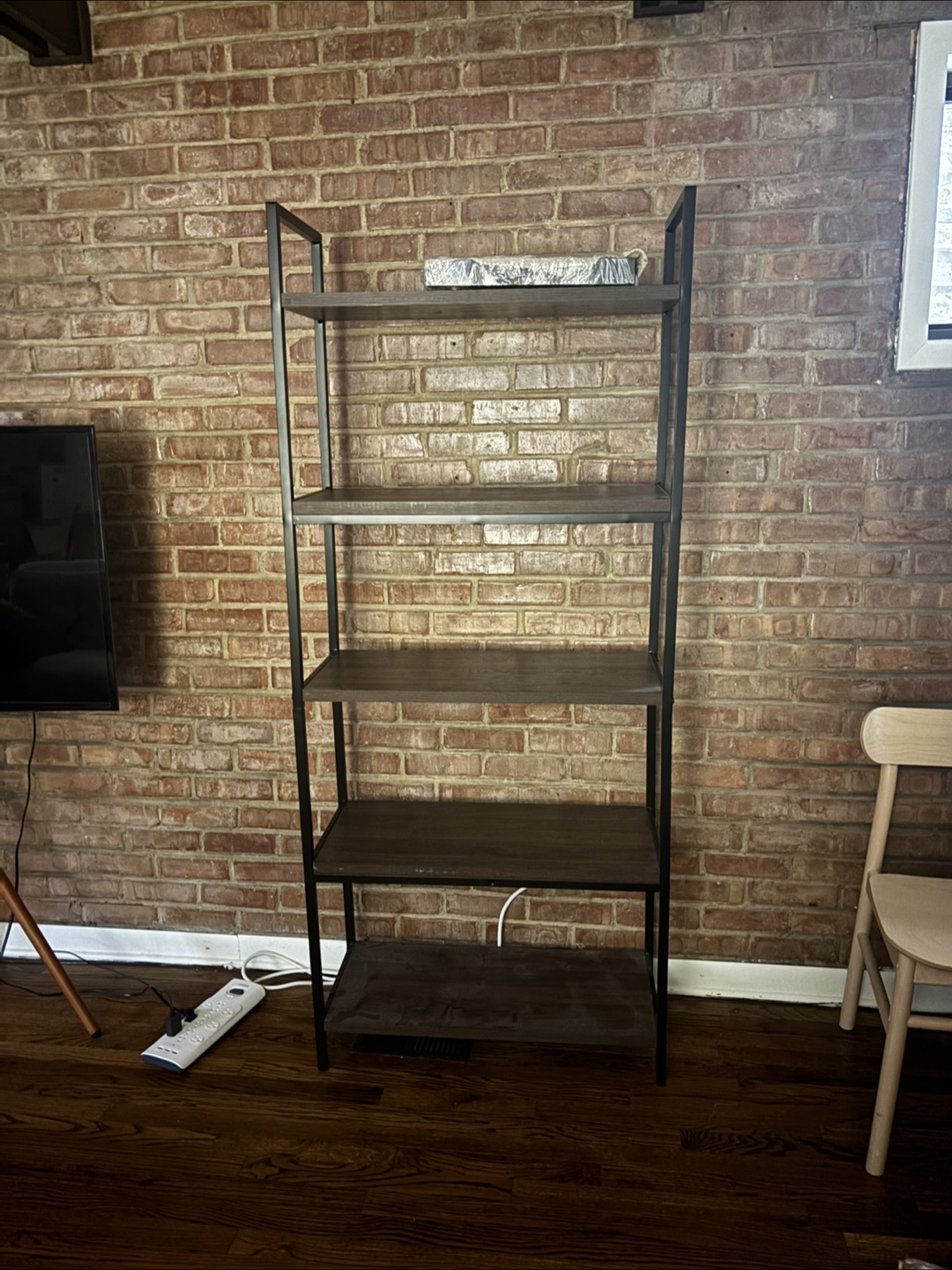 5-Tier Bookshelf, Wood and Metal Frame