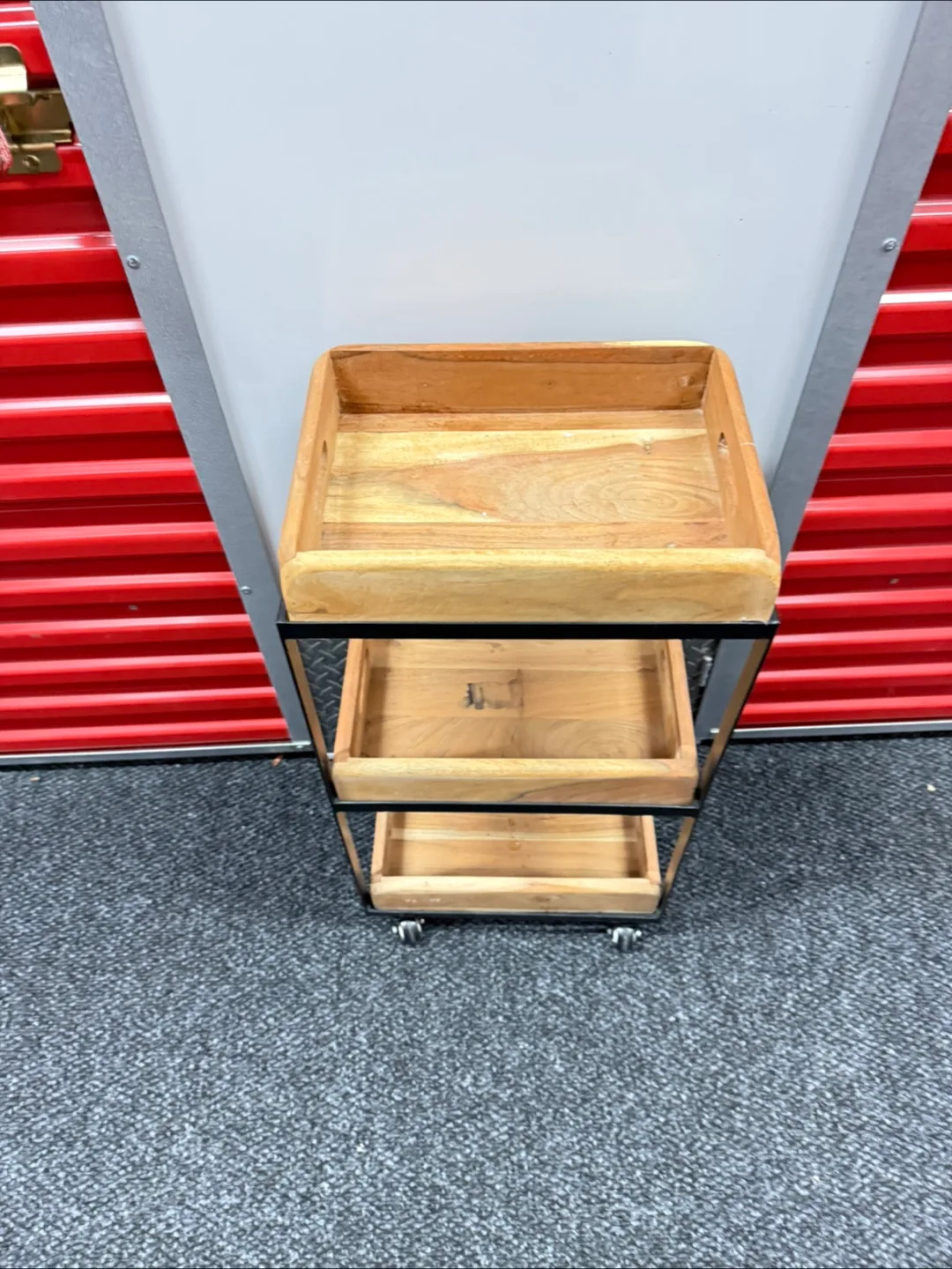 Wooden 3-Tier Rolling Cart thumbnail