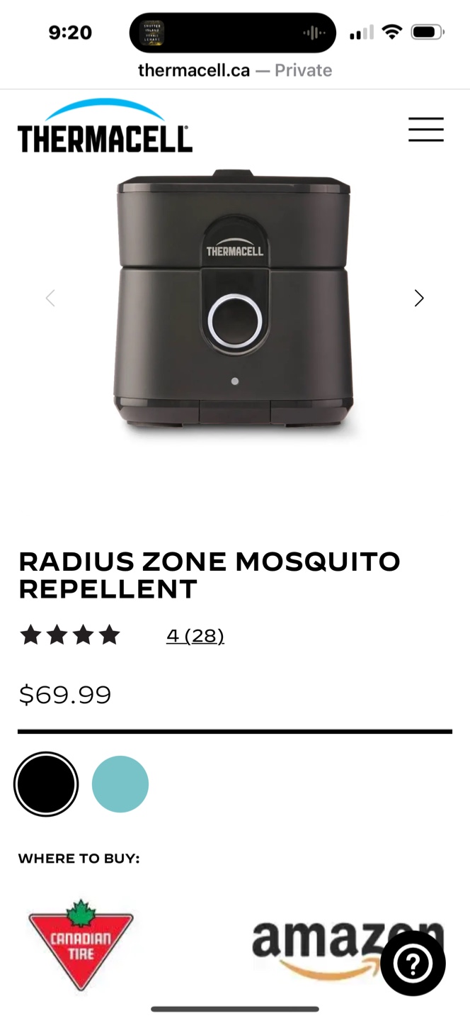 Thermacell Radius Zone Mosquito Repellent - New