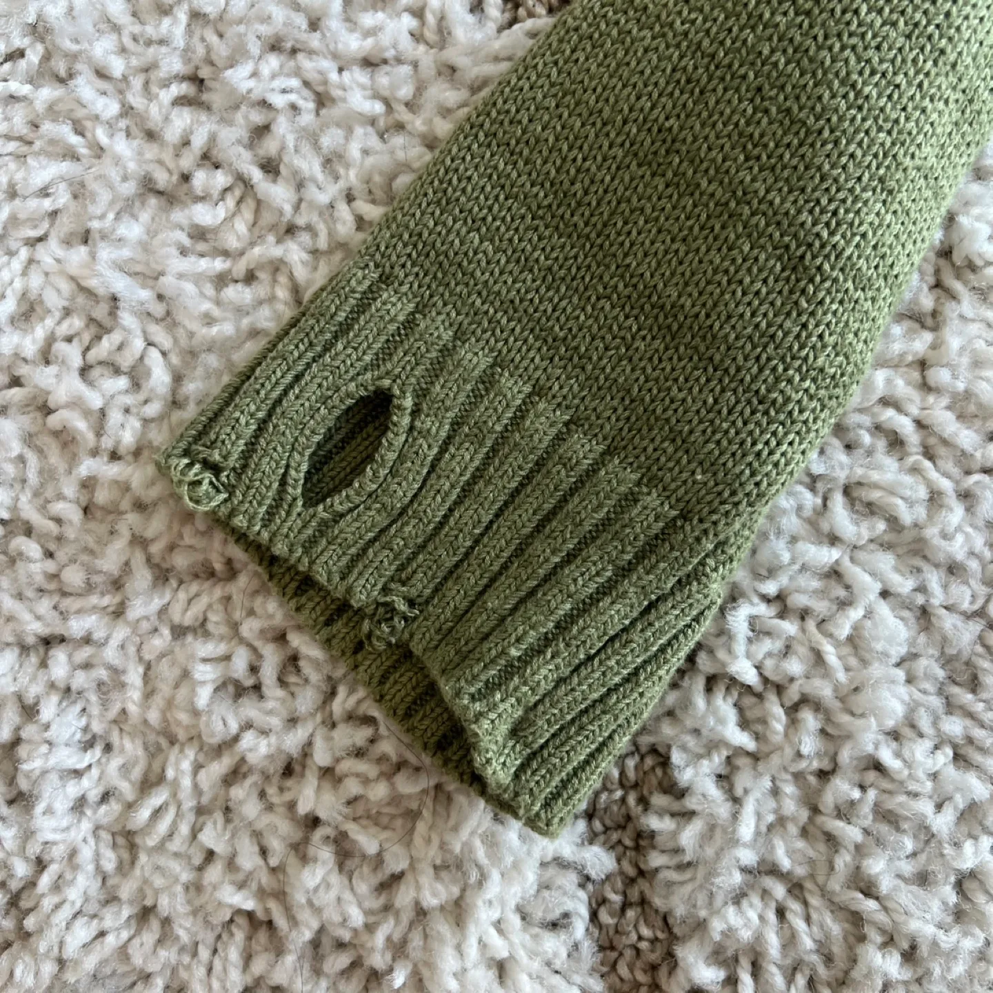 Kapital 5G Bone Knit Crew Sweater Khaki image indicator(6)