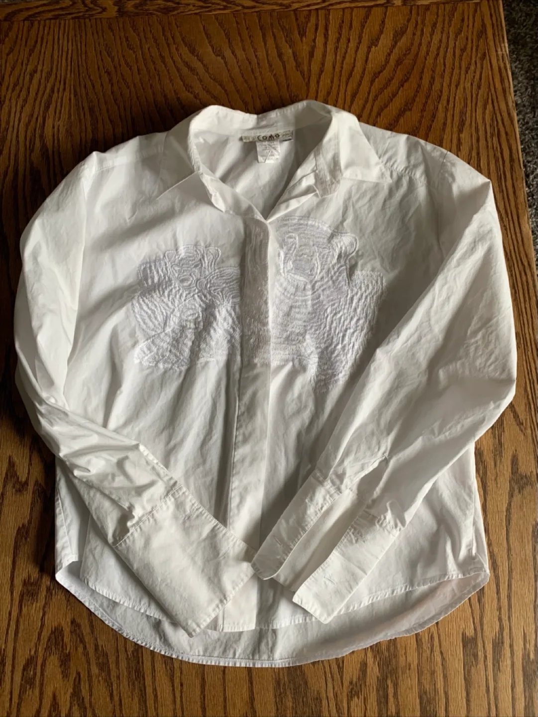 Como White Cotton Blouse - Size 12 thumbnail
