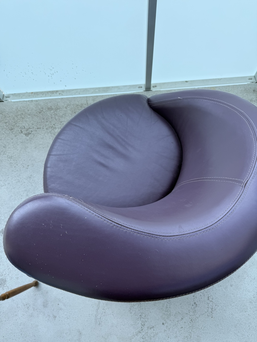 Purple Leather Swivel Accent Chair - photo 2