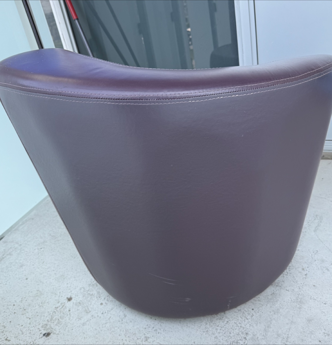 Purple Leather Swivel Accent Chair - photo 4