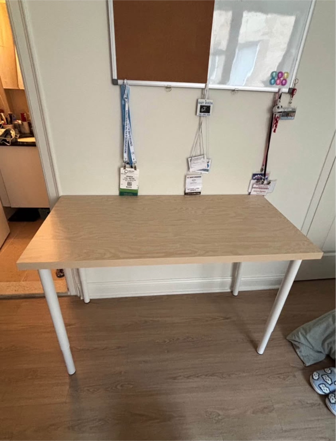 IKEA Table - Bamboo/White - 55 1/8"