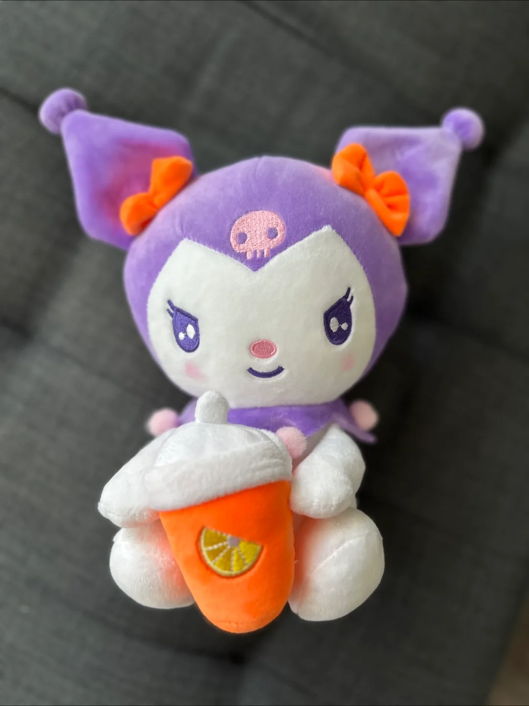 Kuromi Plushie with Drink - Sanrio thumbnail