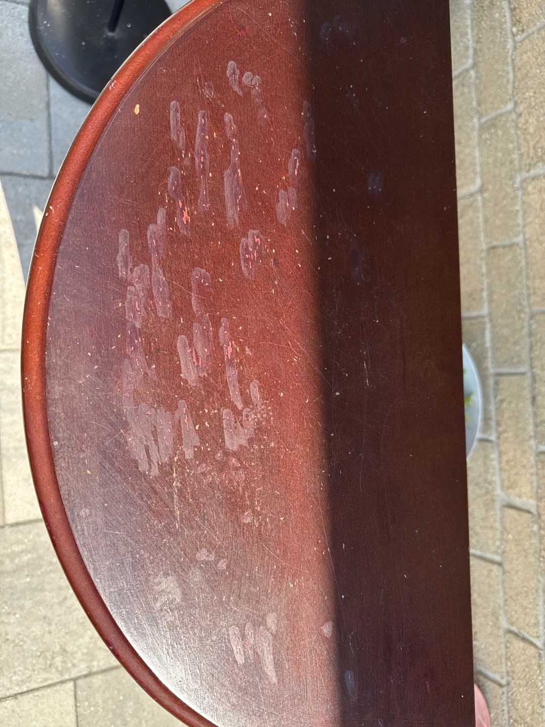 Mahogany Brown Half-Round Accent Table - photo 2