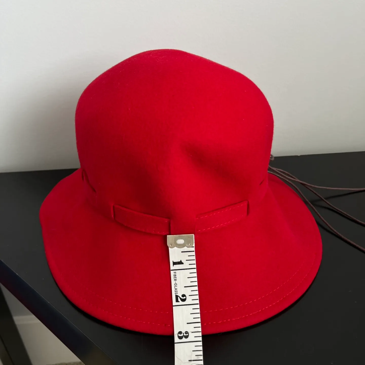 DNY Red 100% Wool British Style Boater Hat One Size image indicator(5)