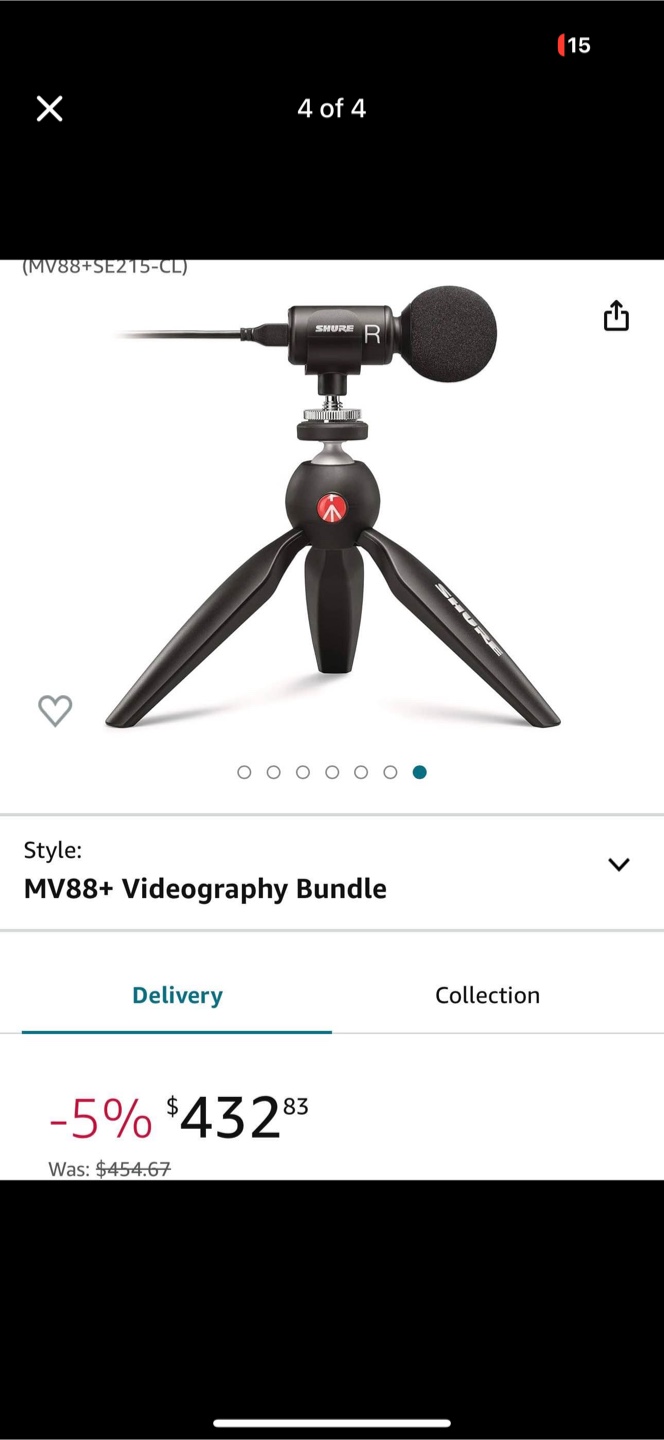 Shure MV88+ Video Kit with Manfrotto PIXI Tripod - photo 3