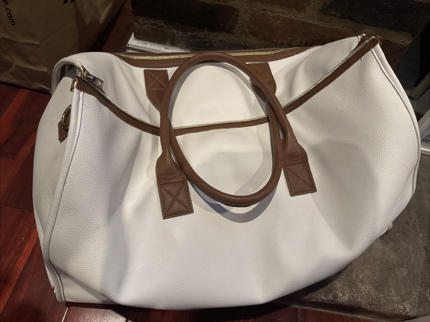 White & Brown Duffel Bag - photo 2